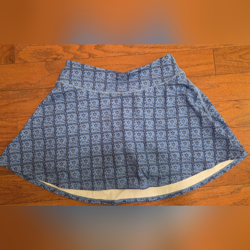 Addison Bay Blue Patterned Mini Skirt